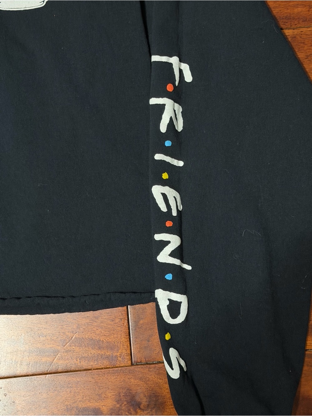 FRIENDS Central Perk Black Cropped Long Sleeve Tee with Multicolor Logo size S - Picture 5 of 7